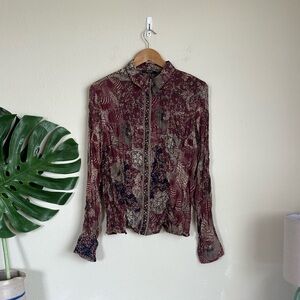 Vintage Belissimo Printed Ruched Blouse